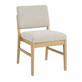 Sedia da pranzo in legno e tessuto poliestere beige