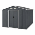 Capanno in acciaio zincato grigio 242x277x192 cm con ventilazione